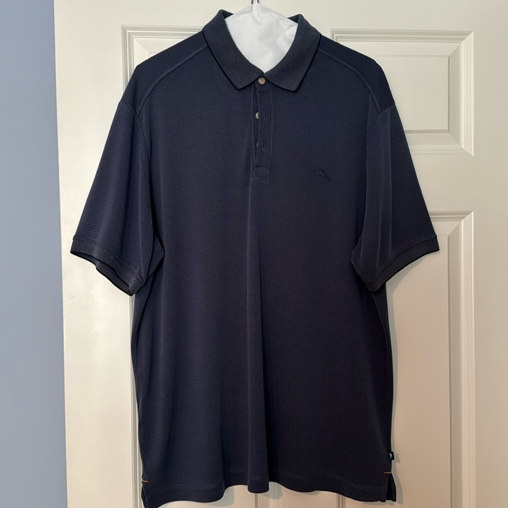 Navy blue Tommy Bahama Island Zone Via Verde style polo